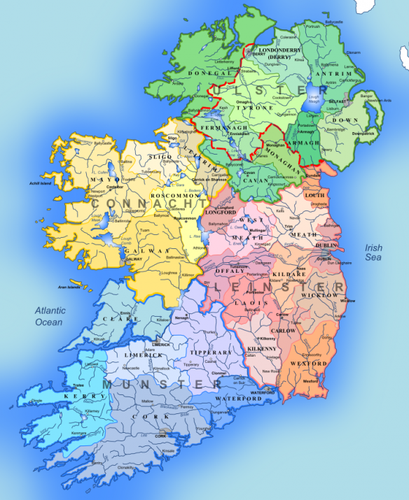 Ireland regions (Credit: Andrein own work, CC By SA 3.0, Wikimedia.org) Ireland regions (Credit: Andrein own work, CC By SA 3.0, Wikimedia.org)