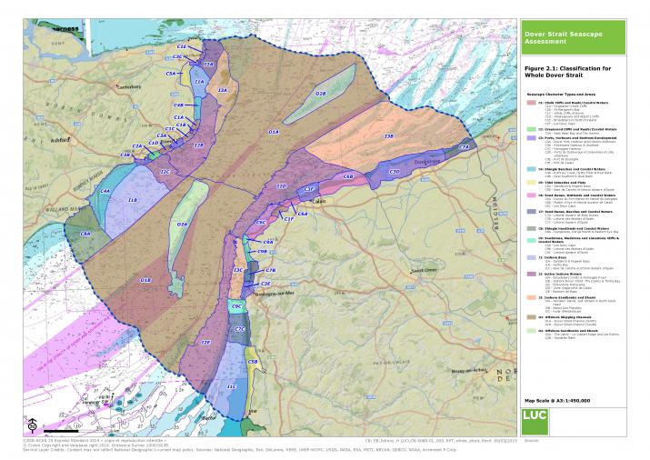 A full local scale classification for the Dover Strait including adjacent coasts (Credit: LUC) A full local scale classification for the Dover Strait including adjacent coasts (Credit: LUC)